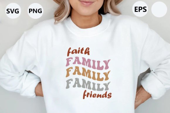 Faith Family Friends Christian Retro Graphics & T-Shirt Designs
