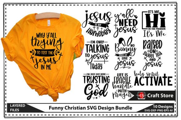 Funny Christian SVG Bundle: Graphics & T-Shirt Designs