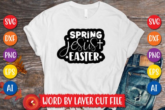 Spring Jesus Easter Sticker SVG Design Graphics Freebies
